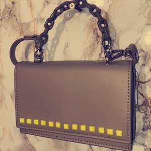 Gray & Yellow Studded Purse